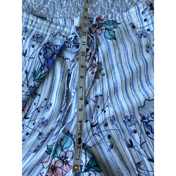 Anthropologie Greylin Wide Leg Pants Lined Stripes Floral Style KP5523A Size Med - Picture 10 of 15